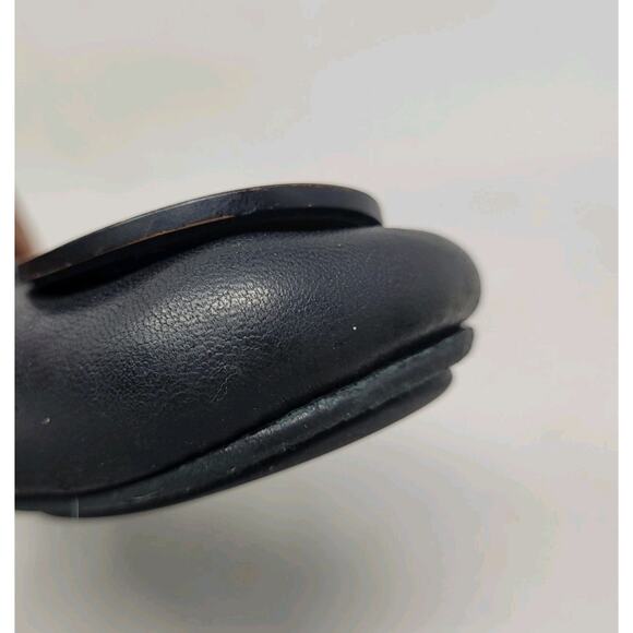 Tory Burch Flats Womens 7M Black Leather Minnie Ballet Comfort Double T Sip On - Picture 9 of 13